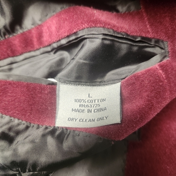 Dragonfly Vintage Burgundy 6 Pocket Velvet by Chinese Dragon Blazer Sz. L - Picture 3 of 9